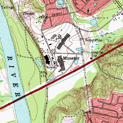 Topographic Map of Munster, SC