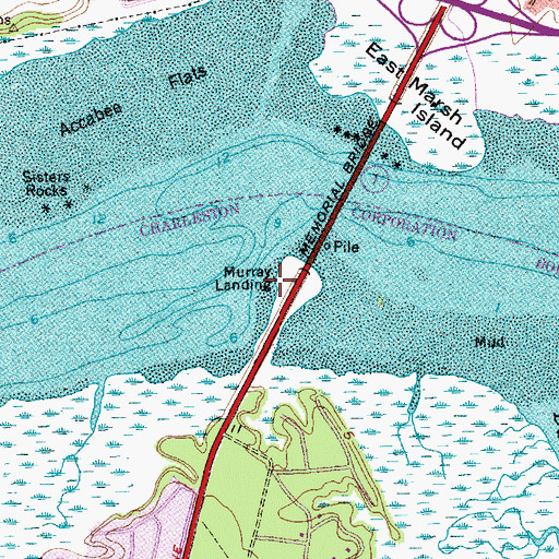 Topographic Map of Murray Landing, SC
