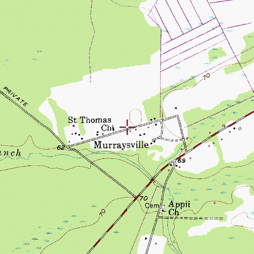 Topographic Map of Murraysville, SC