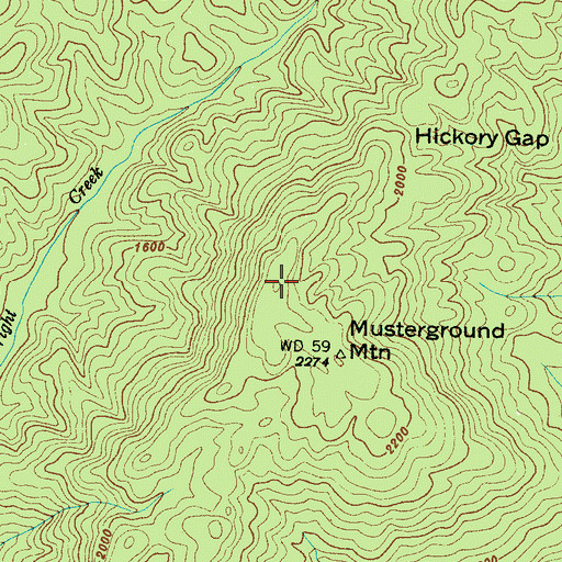 Topographic Map of Musterground Mountain, SC