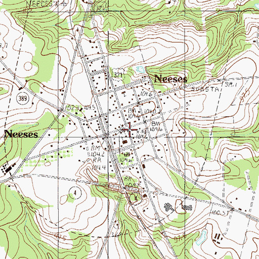 Topographic Map of Neeses, SC