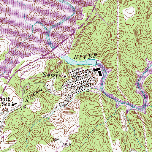 Topographic Map of Newry, SC