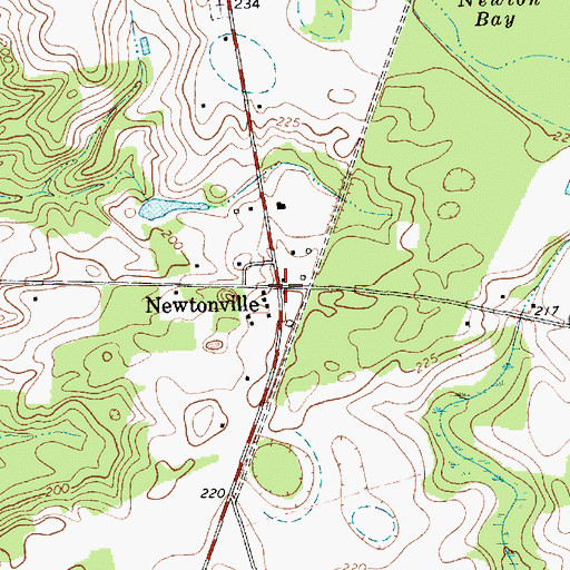 Topographic Map of Newtonville, SC