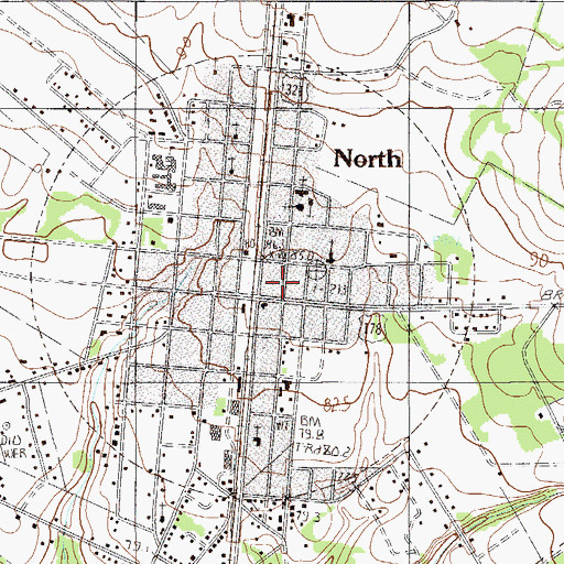 Topographic Map of North, SC