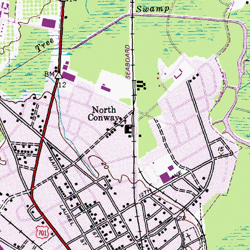 Topographic Map of North Conway, SC