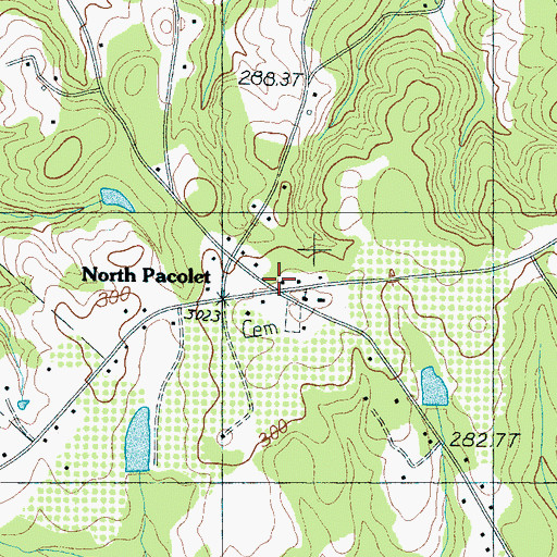Topographic Map of North Pacolet, SC