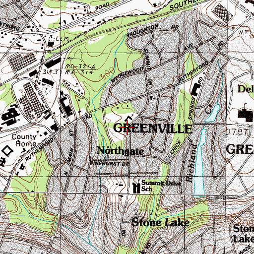 Topographic Map of Northgate, SC