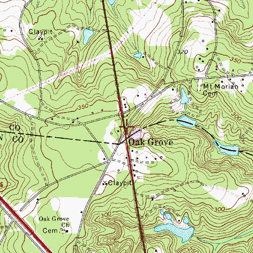 Topographic Map of Oak Grove, SC