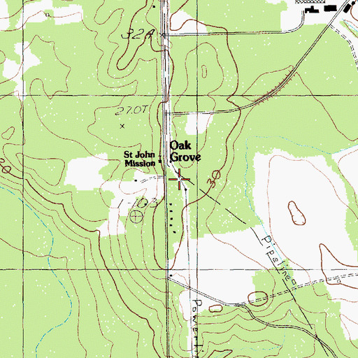 Topographic Map of Oak Grove, SC