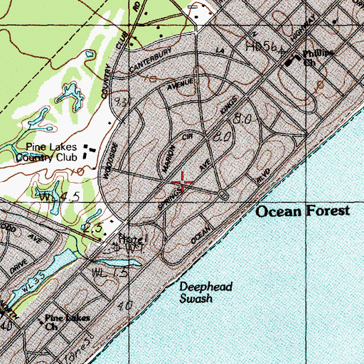 Topographic Map of Ocean Forest, SC
