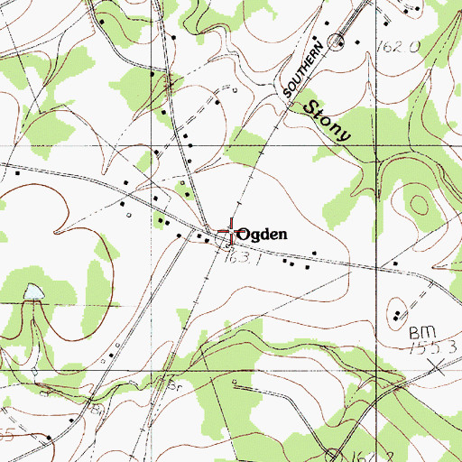 Topographic Map of Ogden, SC