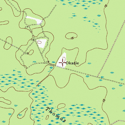 Topographic Map of Okatie, SC