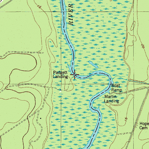 Topographic Map of Padgett Landing, SC