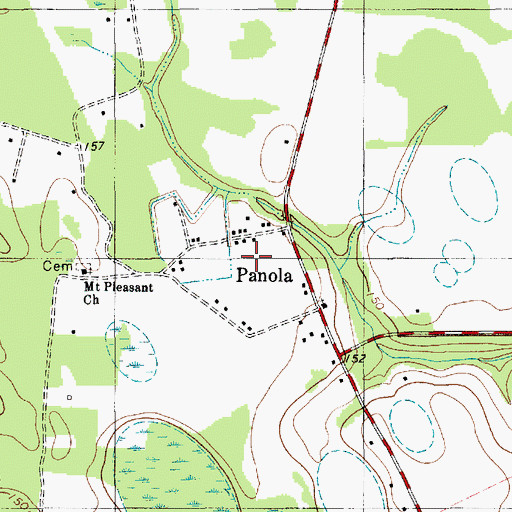 Topographic Map of Panola, SC