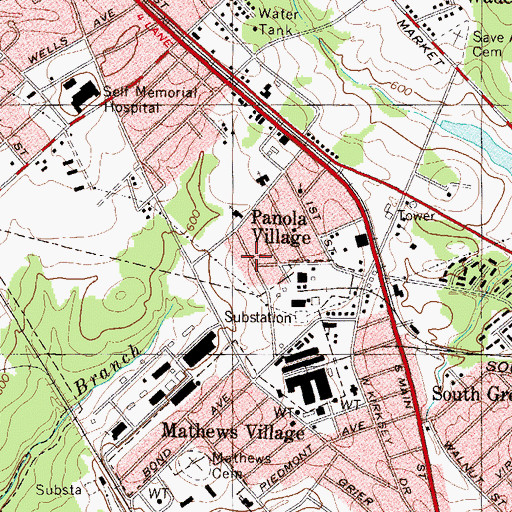 Topographic Map of Panola Village, SC