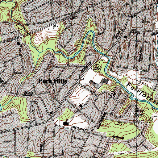 Topographic Map of Park Hills, SC