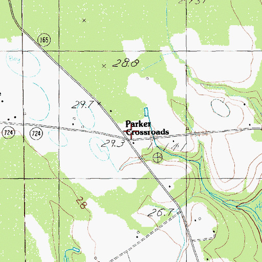 Topographic Map of Parker Crossroads, SC