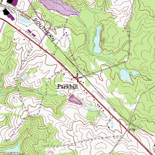 Topographic Map of Parkhill, SC