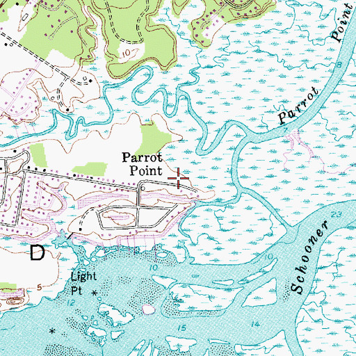 Topographic Map of Parrot Point, SC