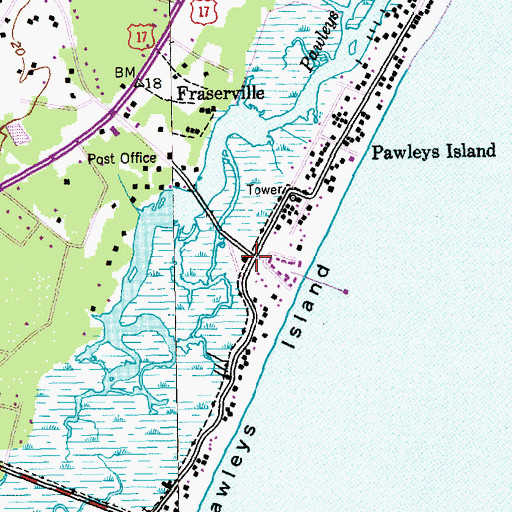 Topographic Map of Pawleys Island, SC