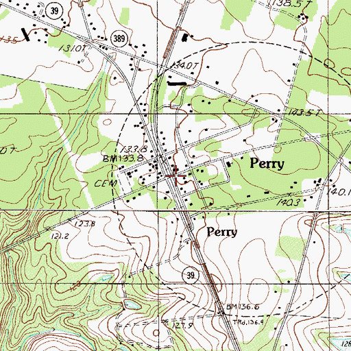 Topographic Map of Perry, SC