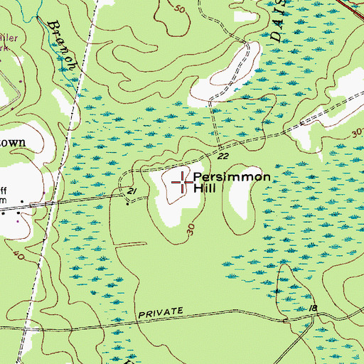 Topographic Map of Persimmon Hill, SC