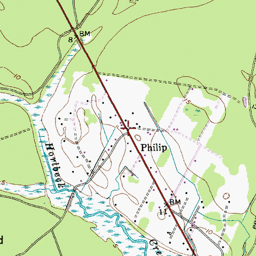 Topographic Map of Philip, SC