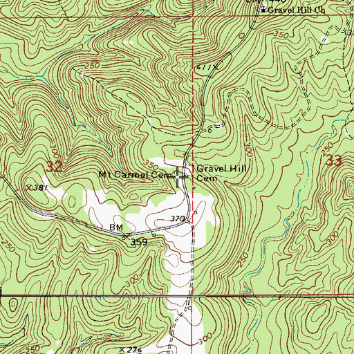 Topographic Map of Mount Carmel Cemetery, AL
