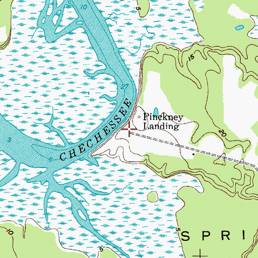 Topographic Map of Pinckney Landing, SC