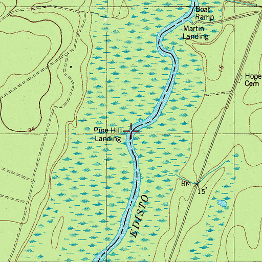 Topographic Map of Pine Hill Landing, SC