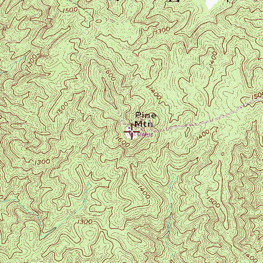 Topographic Map of Pine Mountain, SC