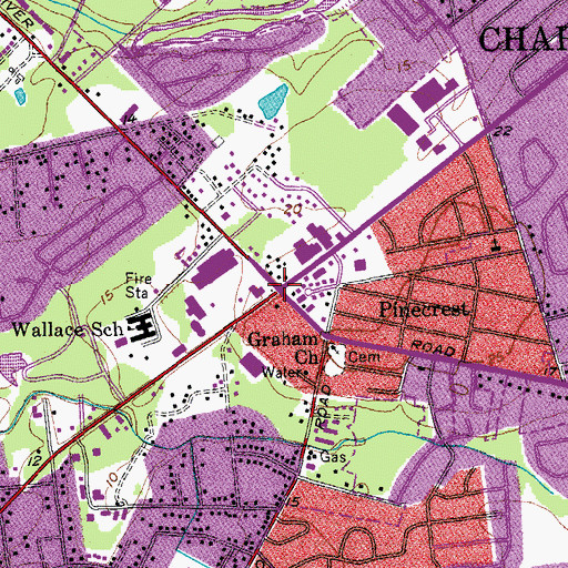 Topographic Map of Pinecrest, SC