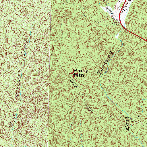 Topographic Map of Piney Mountain, SC