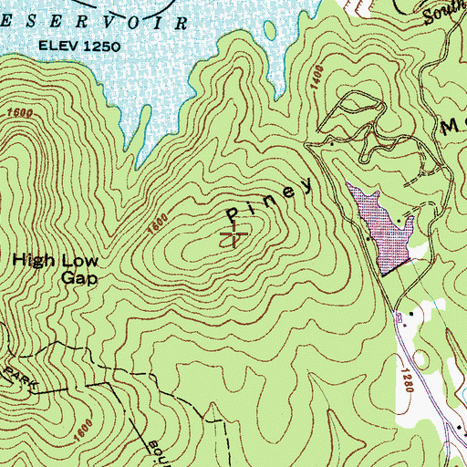 Topographic Map of Piney Mountain, SC