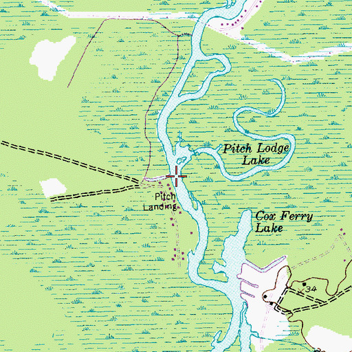 Topographic Map of Pitch Landing, SC