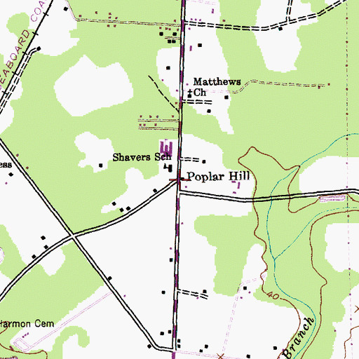 Topographic Map of Poplar Hill, SC