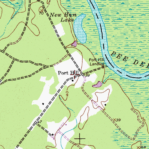 Topographic Map of Port Hill, SC