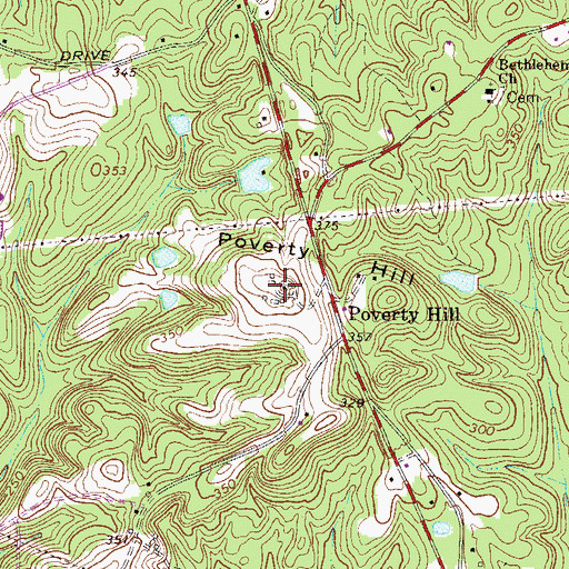 Topographic Map of Poverty Hill, SC