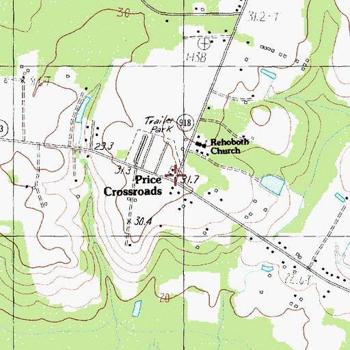 Topographic Map of Price Crossroads, SC