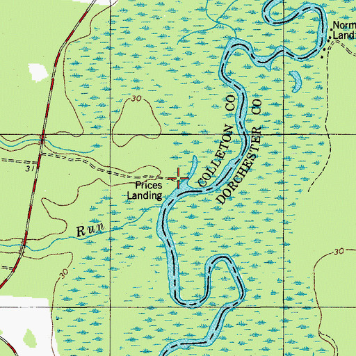 Topographic Map of Prices Landing, SC