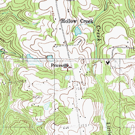 Topographic Map of Priceville, SC