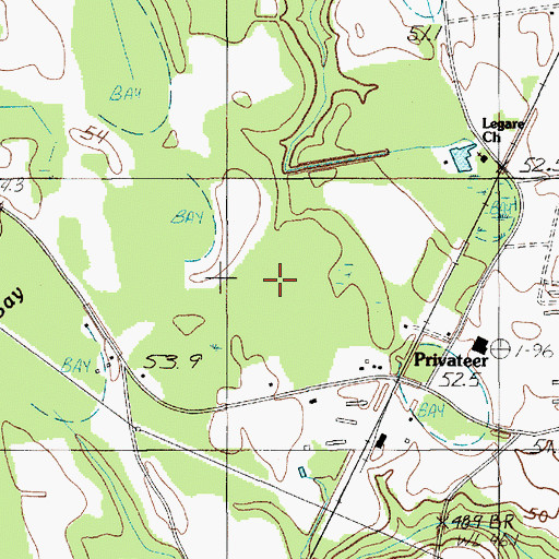 Topographic Map of Privateer, SC