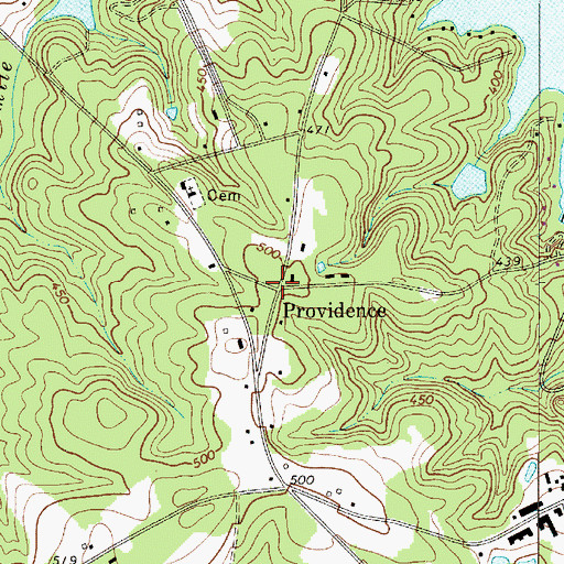 Topographic Map of Providence, SC