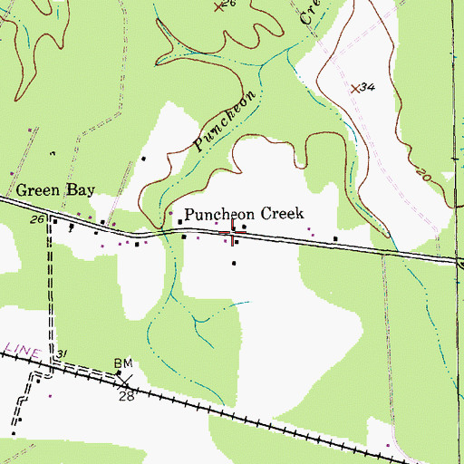 Topographic Map of Puncheon Creek, SC
