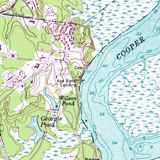 Topographic Map of Red Bank Landing, SC