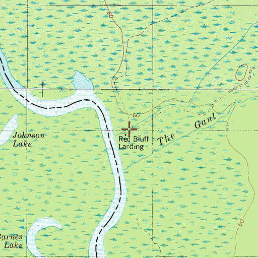 Topographic Map of Red Bluff Landing, SC