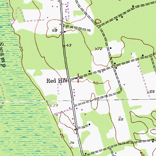 Topographic Map of Red Hill, SC
