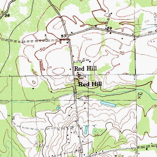 Topographic Map of Red Hill, SC