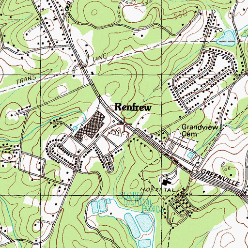 Topographic Map of Renfrew, SC
