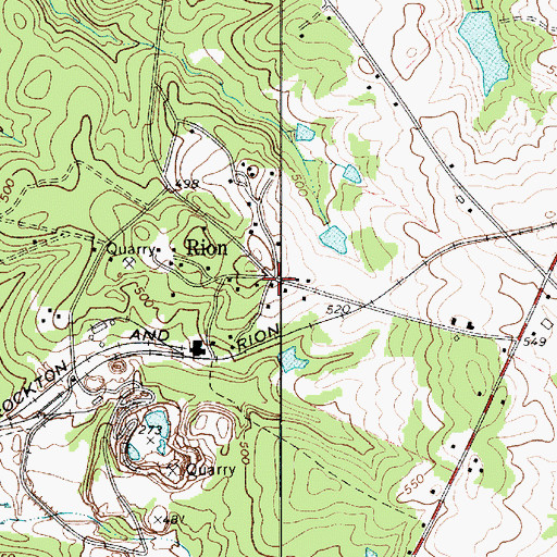 Topographic Map of Rion, SC
